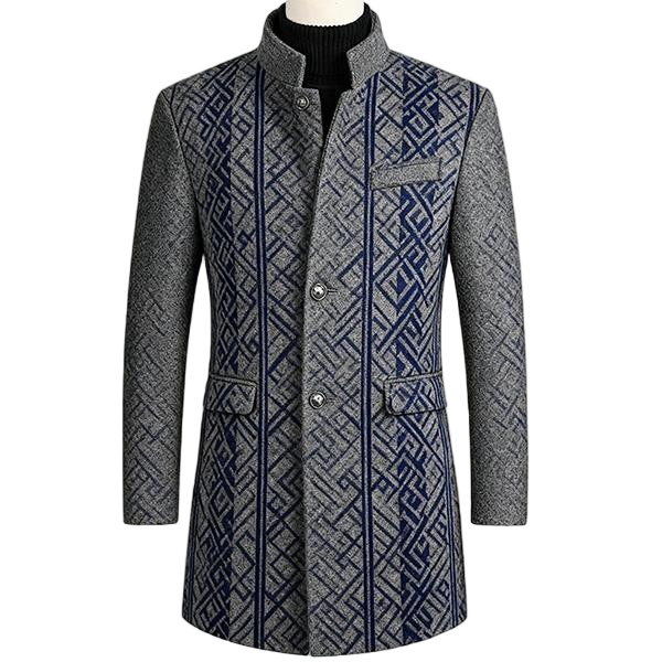 Autumn Winter Office Daily Coat - Men's Woolen Medium-Length Cotton Thickened Warm Trench